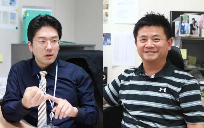 김민수 대구경북과학기술원(DGIST) 정보통신융합공학전공 교수(왼쪽)와 구재형 뇌·인지과학전공 교수 공동연구팀은 빅데이터 기술을 적용한 유전체 데이터 설계 기술을 개발했다. - DGIST 제공